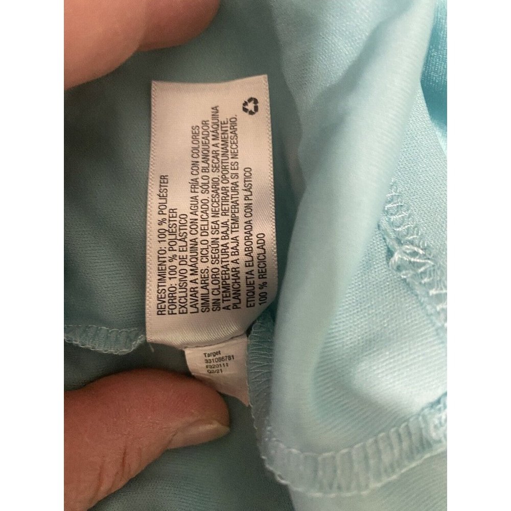 NWT Wild Fable Women's Aqua Blue Satin Slip Dress Sleeveless Size Large - Picture 10 of 12